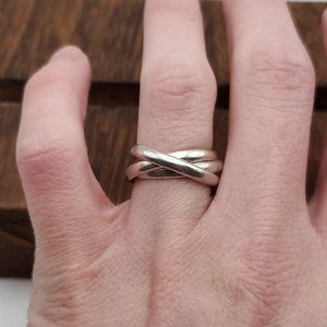 Size 7.5 925 Sterling Silver Cool Triple Ring
